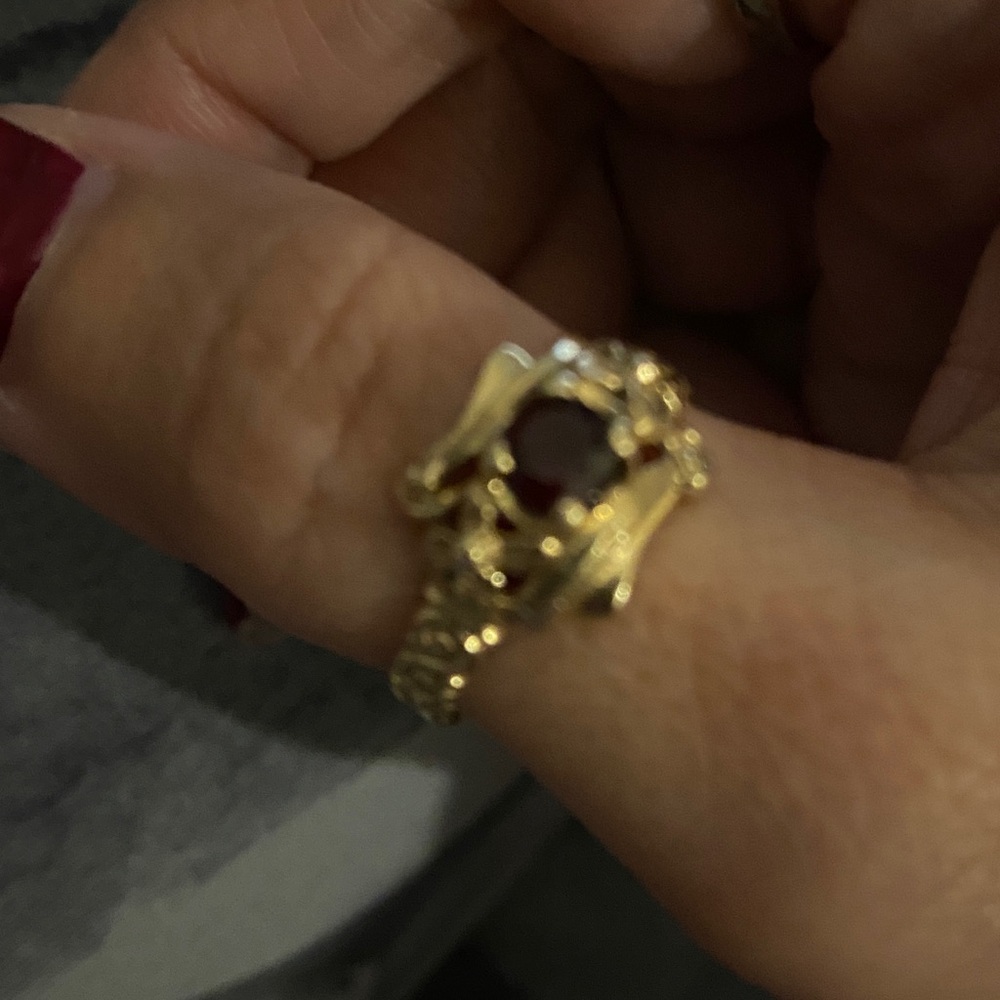 Gold Ring with Garnet Gemstone